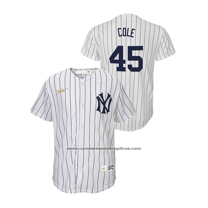 Camiseta Beisbol Nino New York Yankees Gerrit Cole Cooperstown Collection Primera Blanco